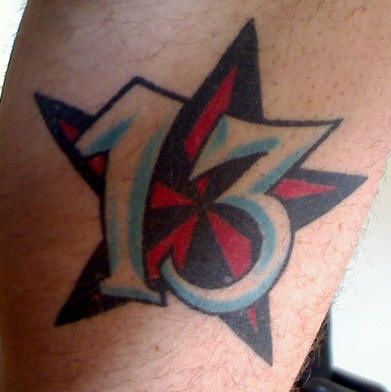 Nautical Star And Unlucky Number Tattoo