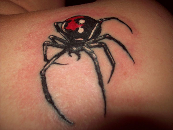 Nice Black Widow Tattoo