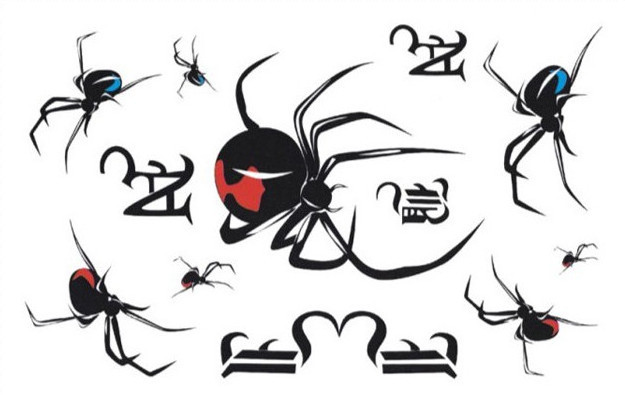 Nice Black Widow Temporary Tattoos Stickers