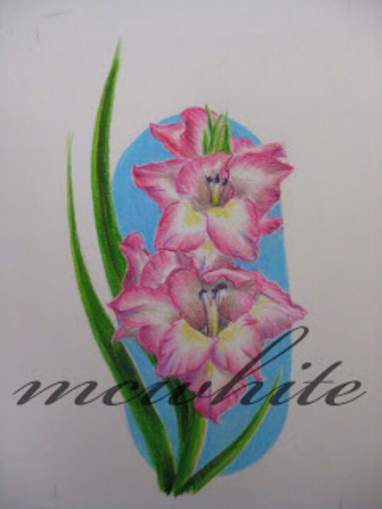 Nice Gladiolus Flower Tattoo Design