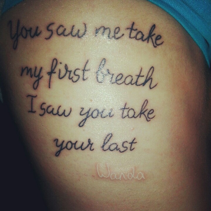 Nice Remembrance Wording Tattoo For Mom