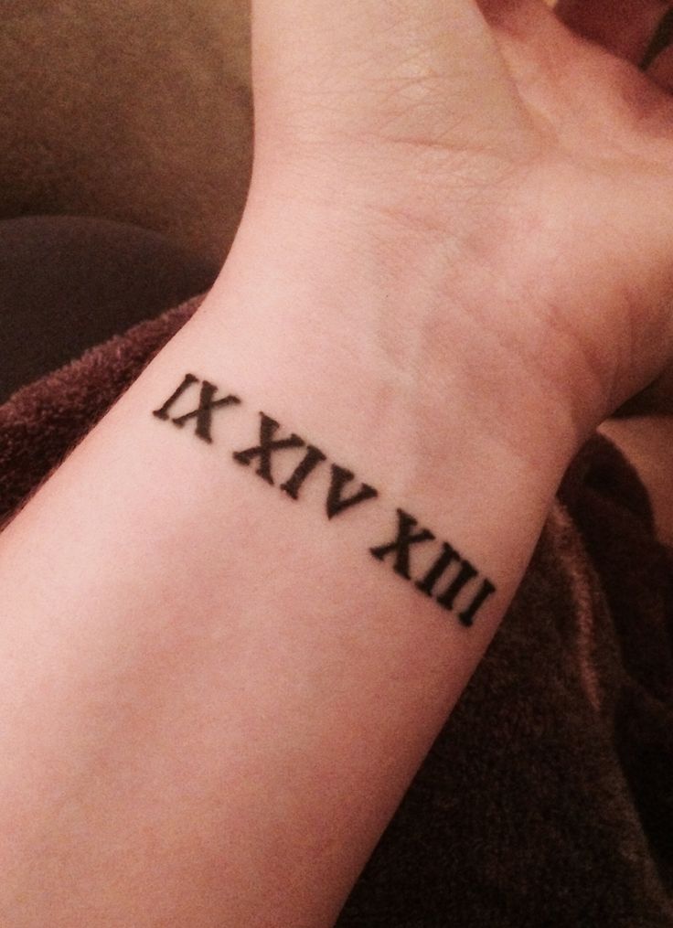 Nice Roman Number Tattoo On Wrist
