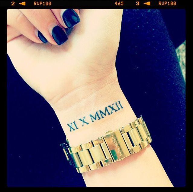 Nice Roman Number Wrist Tattoo For Girls