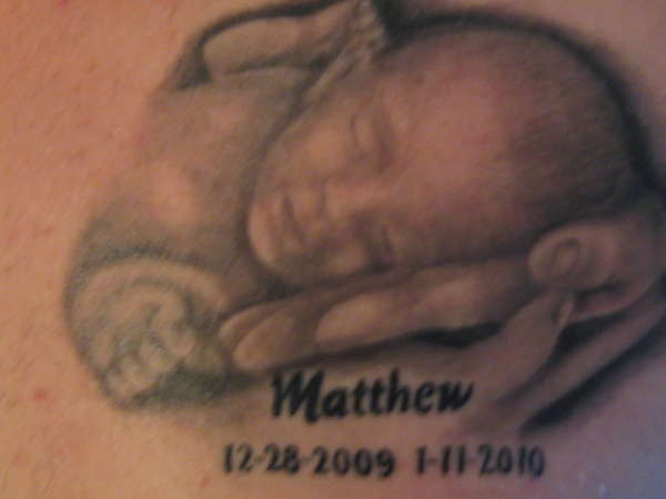 Nice Sleeping Baby Remembrance Tattoo