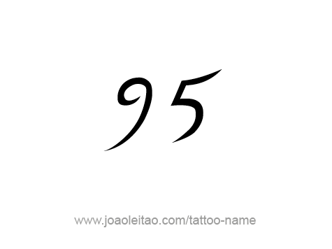 Ninety Five Number Tattoo Design