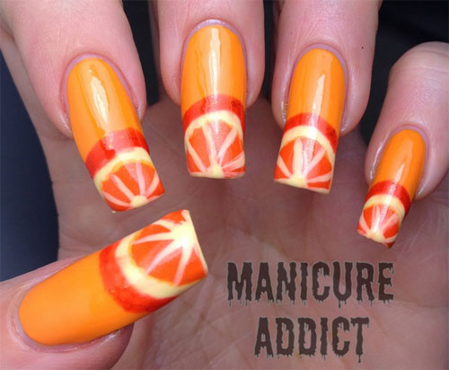 Orange Nail Art