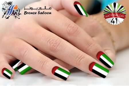 Palestinian Flag Nail Art