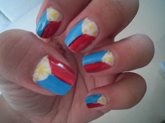 Philippine Flag Nail Art Design Idea