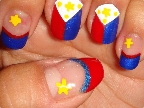 Philippine Flag Nail Art
