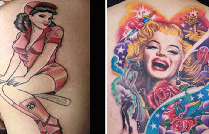 Pin Up Girl Color Tattoo