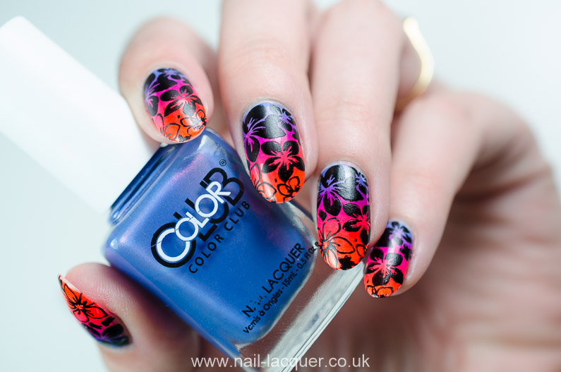 Pink And Orange Gradient With Flowers Design Idea
