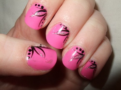 Pink Short Nail Art