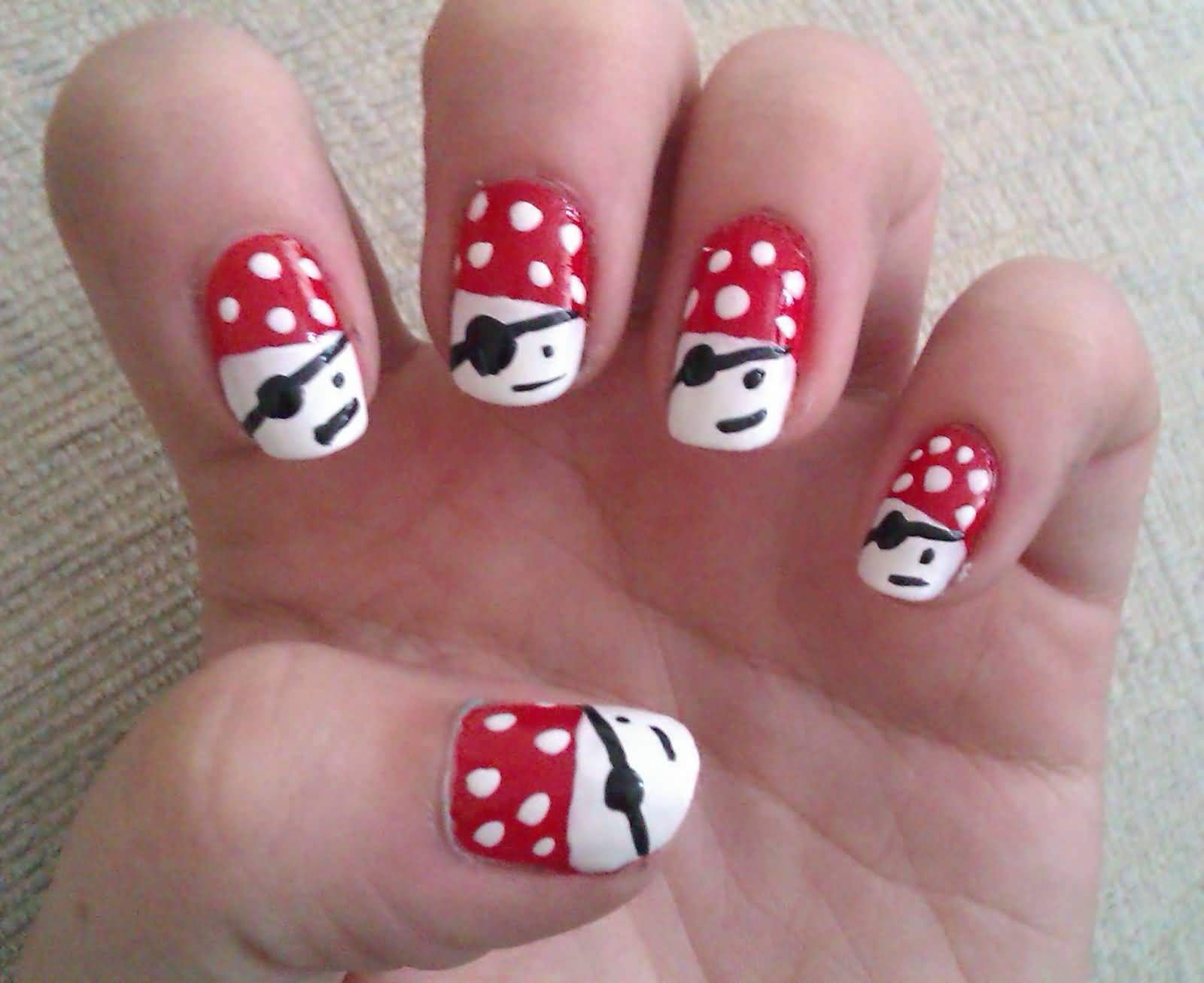 45 Most Beautiful Pirate Nail Art Designs For Trendy Girls