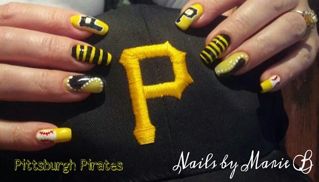 Pittsburgh Pirate Nail Art