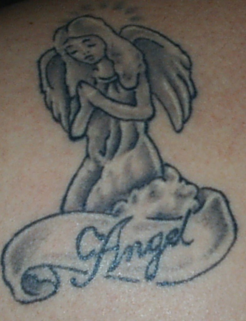 Praying Angel Tattoo On Back