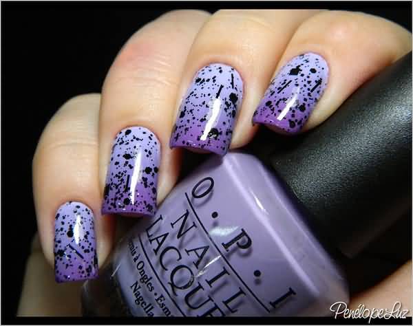 Purple Gradient Nail Art