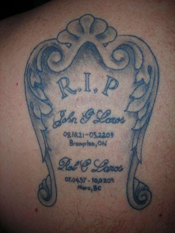 RIP Remembrance Tattoo On Back