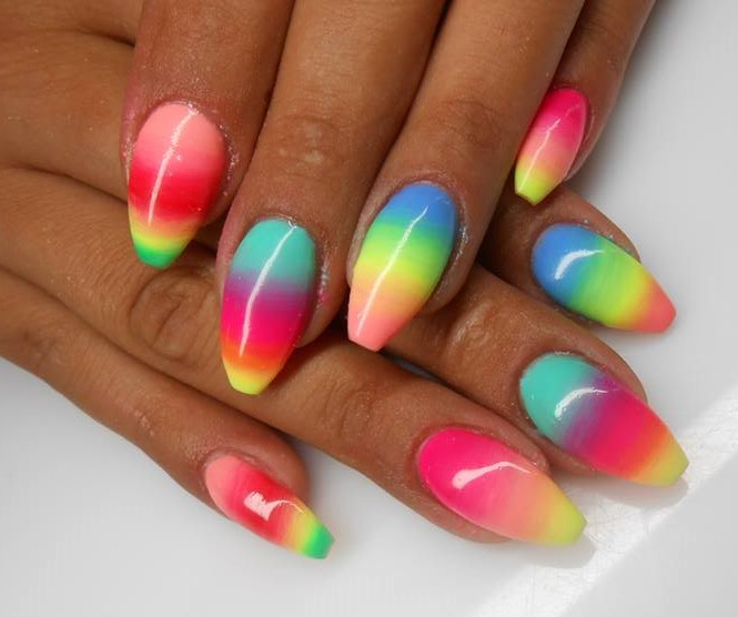 Rainbow Gradient Nail Art Design
