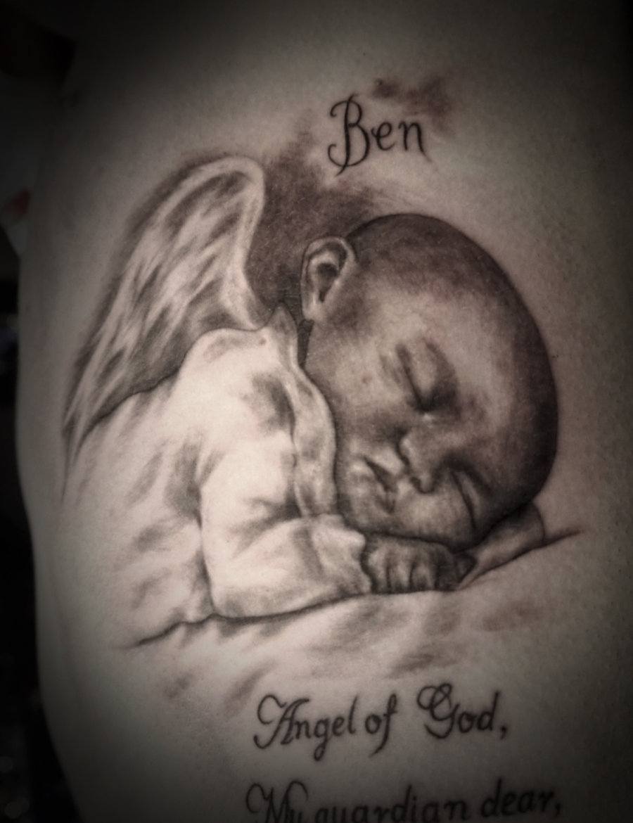 Realistic Remembrance Tattoo For Baby