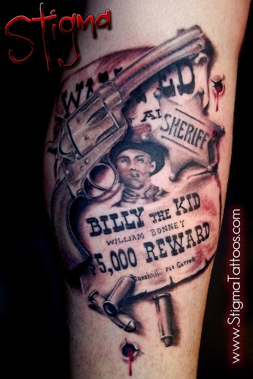 Realistic Western Cowboy Theme Tattoo On Arm