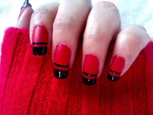 Red And Black Nail Art Design