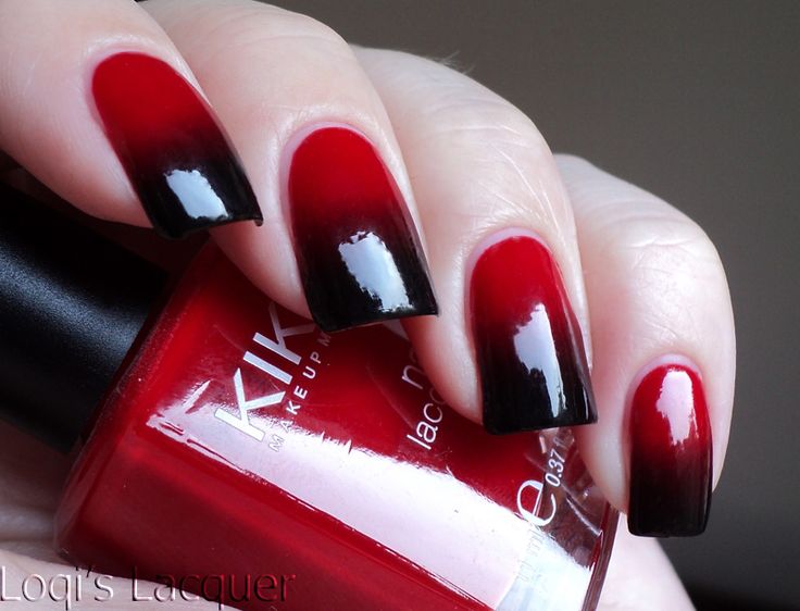 Red And Black Ombre Nail Art