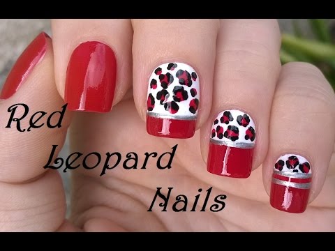 Red Leopard Nails Art With Tutorial