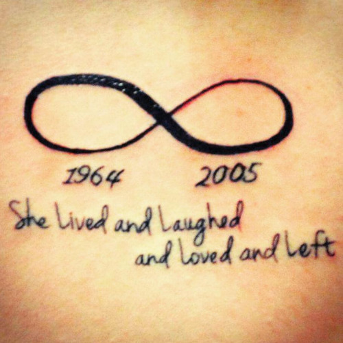 Remembrance Infinity With Lettering Tattoo