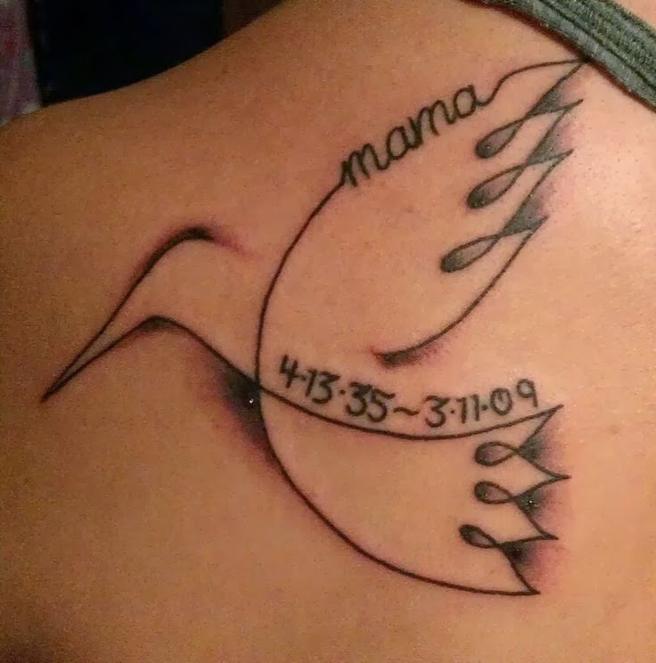 Remembrance Mom Bird Tattoo