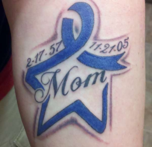 Remembrance Mom Star Tattoo On Arm