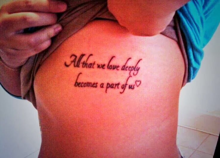 Remembrance Quote Tattoo On Side Rib For Girls