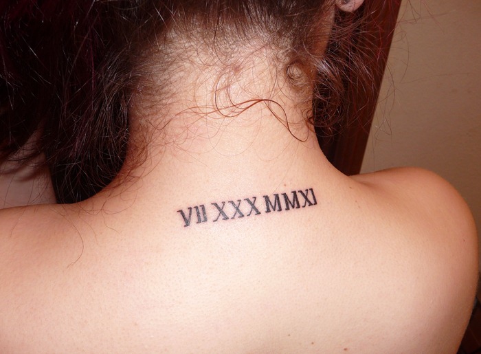 Roman Numbers Tattoo For Girls