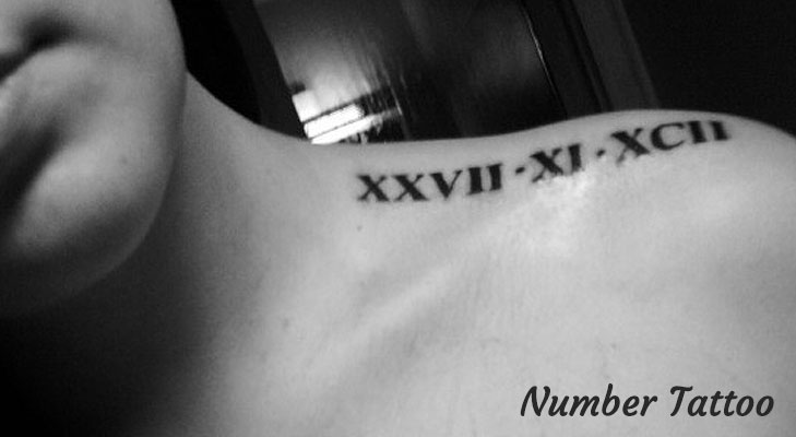 Roman Numerals Number Tattoo On Upper Shoulder
