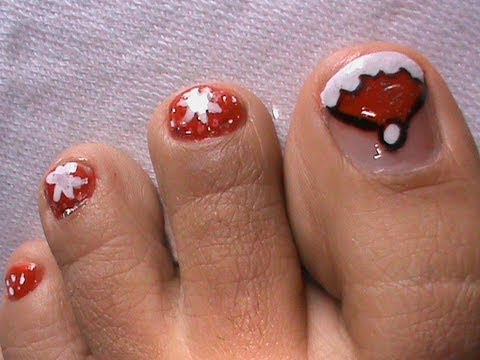 Santa Claus Cap Toe Nail Art