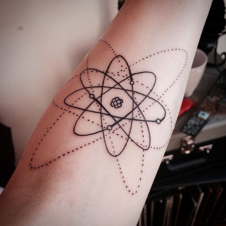 Science Atom Tattoo On Arm