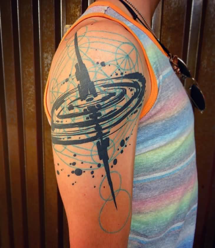 Science Galactic Half Sleeve Tattoo For Men