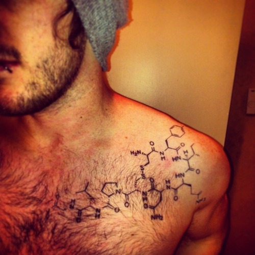 Science Molecule Equation Tattoo On Upper Shoulder For Men