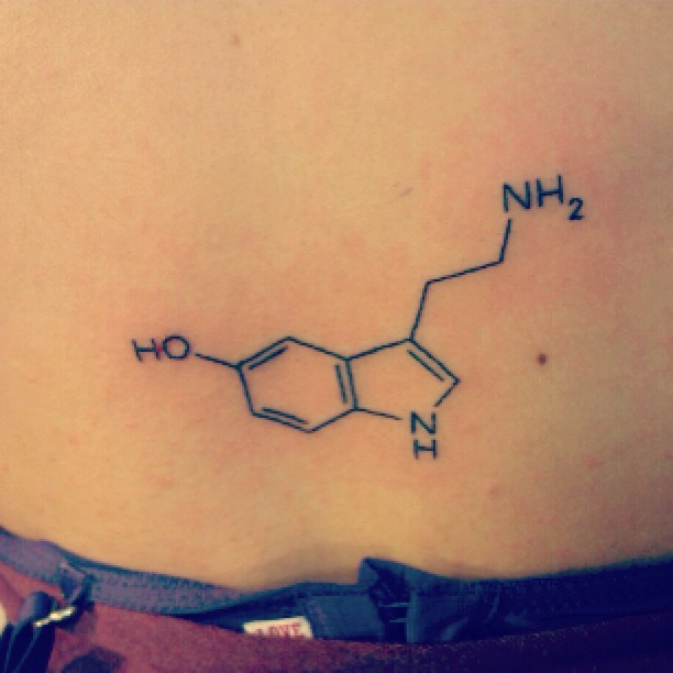Science Molecule Tattoo On Lower Wrist