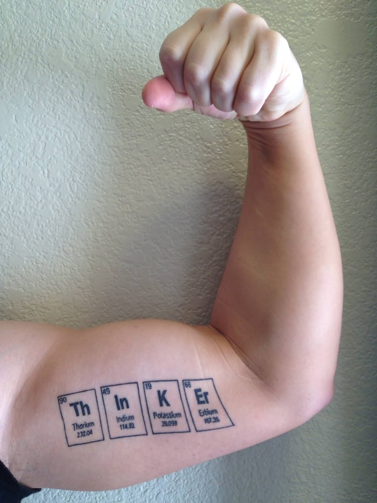 Science Tattoo On Biceps For Men