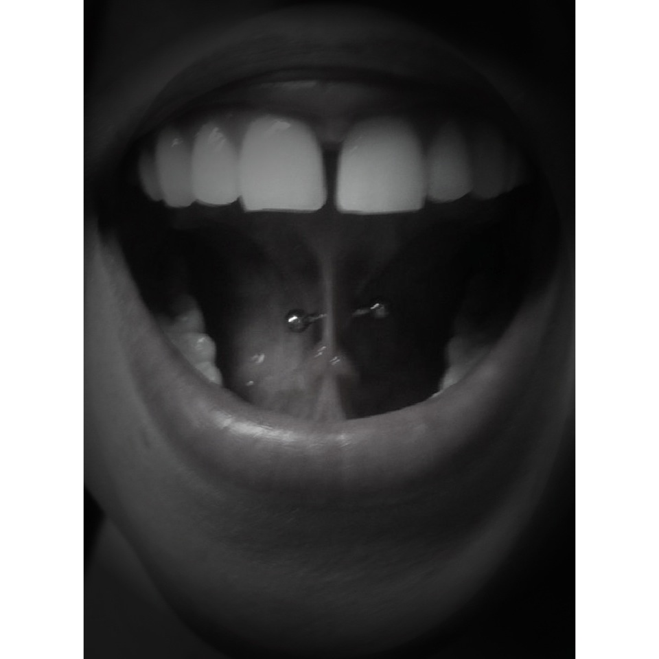 Silver Barbell Tongue Frenulum Piercing