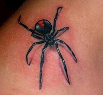 Simple Black Widow Tattoo