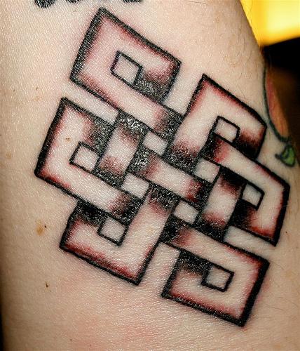 Simple Grey Endless Knot Tattoo