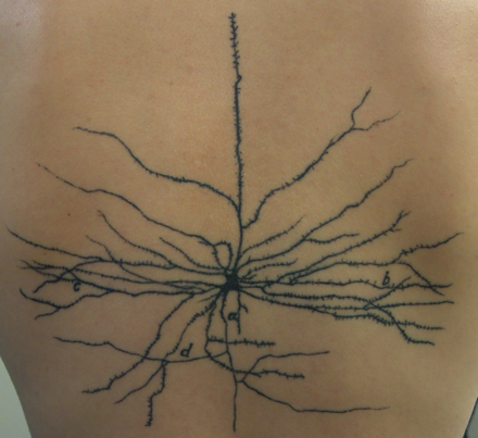 Simple Neuro Science Tattoo On Back