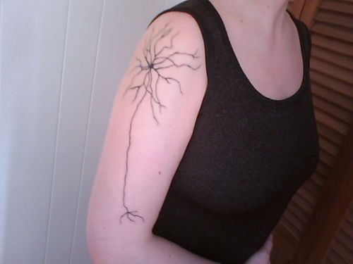 Simple Neuro Science Tattoo On Right Half Sleeve