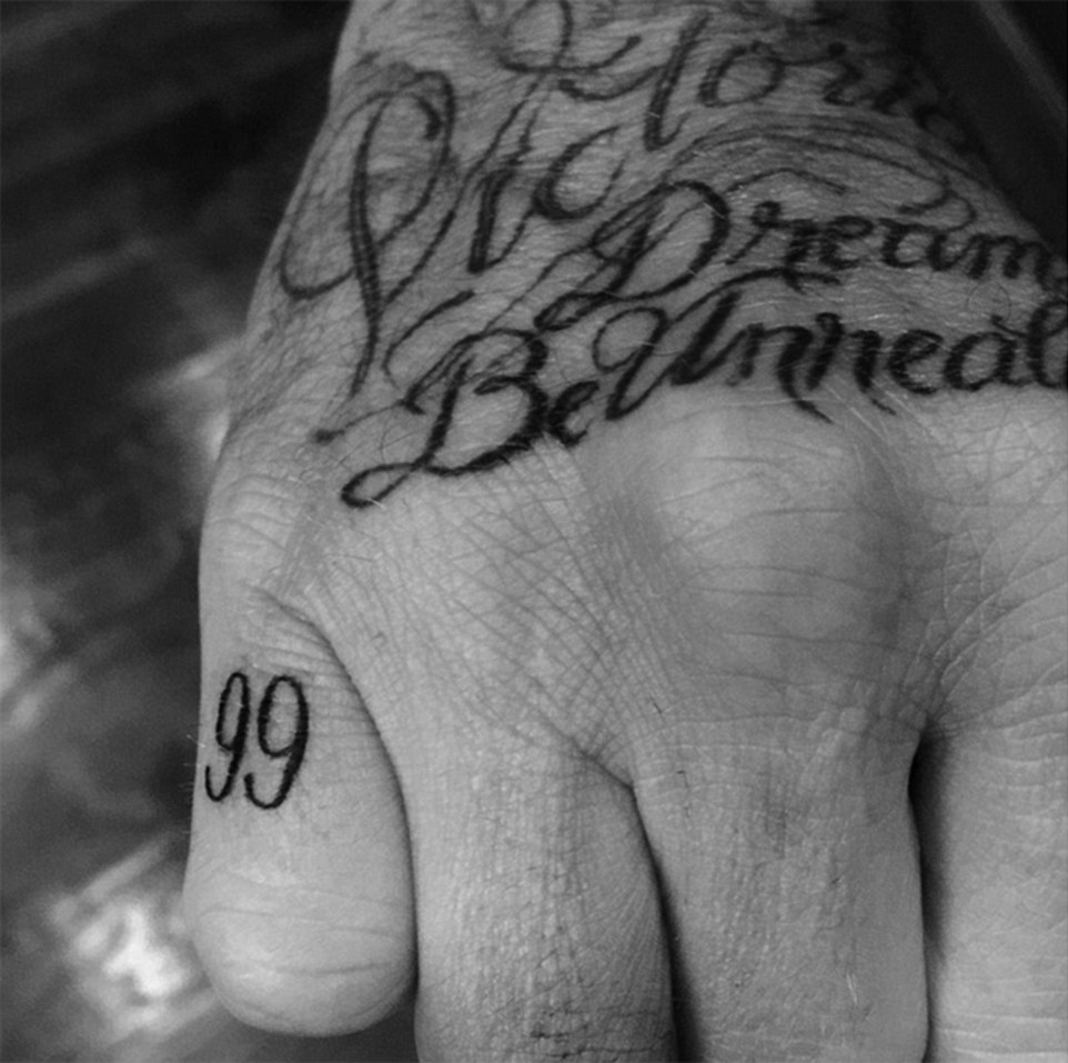 Small 99 Number Tattoo On Pinky Finger