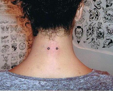 Small Barbell Surface Neck Piercing