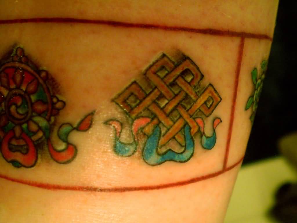 Small Buddhist Endless Knot Tattoo