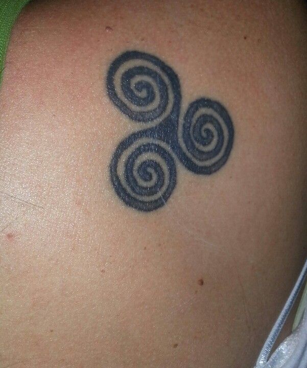 Small Celtic Triple Spiral Tattoo