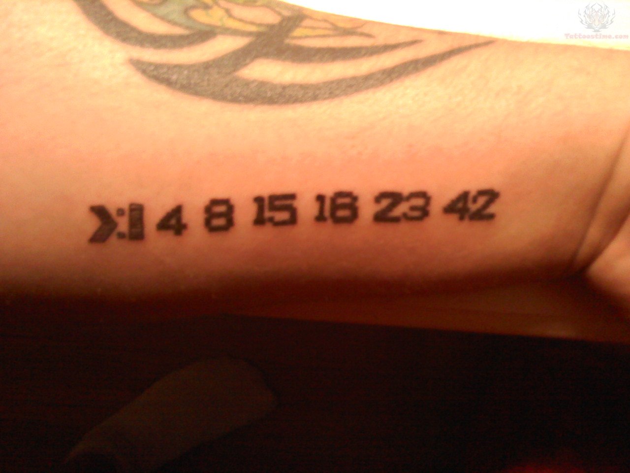 Small Digital Black Numbers Tattoo On Wrist