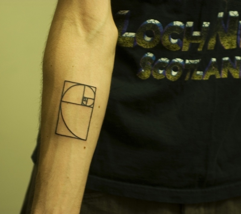 Small Fibonacci Spiral Tattoo On Forearm